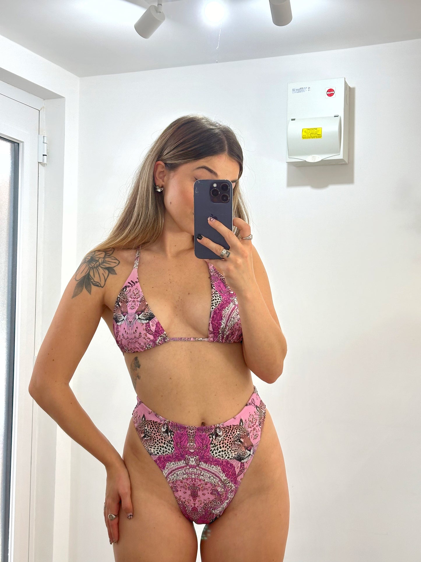 Pink jaguar high waist bottoms - UK8 - riabelle.bespoke