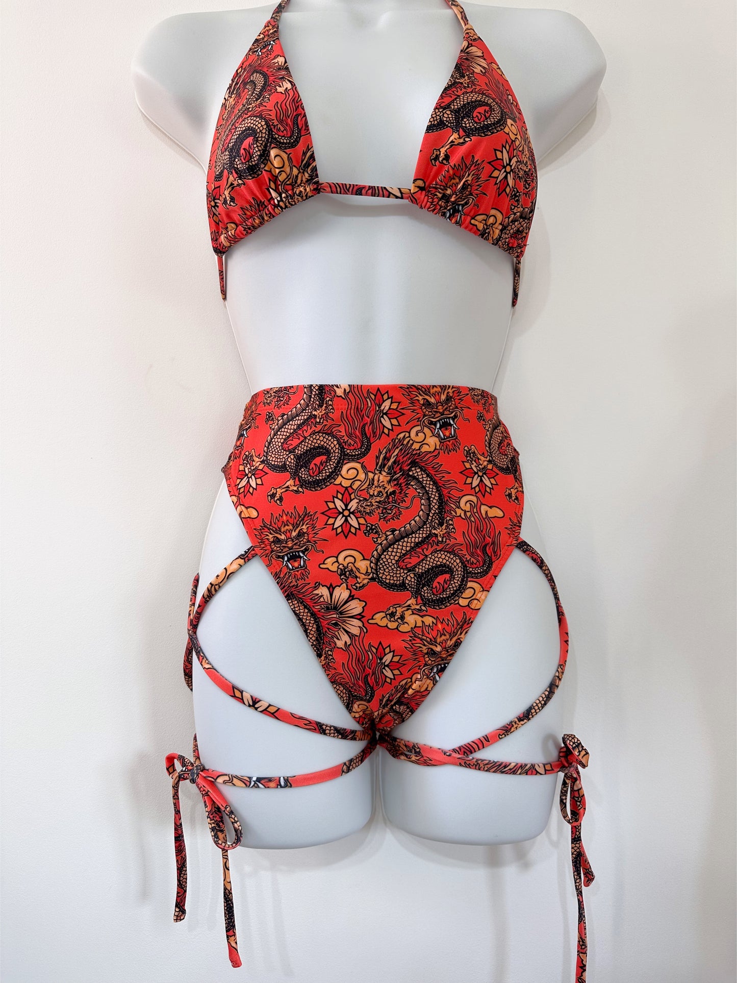 Golden dragon high waist bottoms - riabelle.bespoke