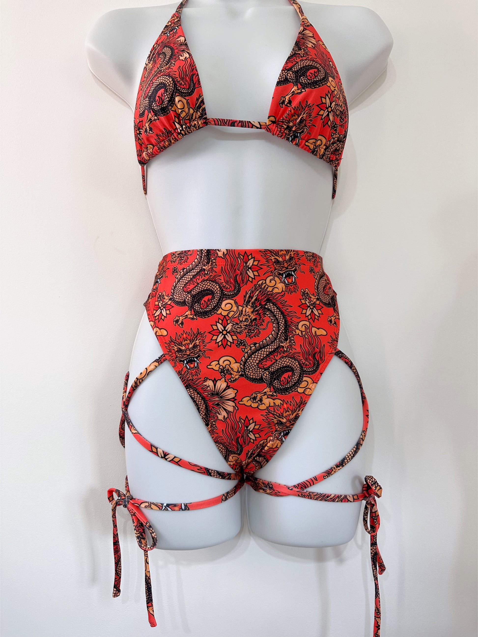 Golden dragon high waist bottoms - riabelle.bespoke