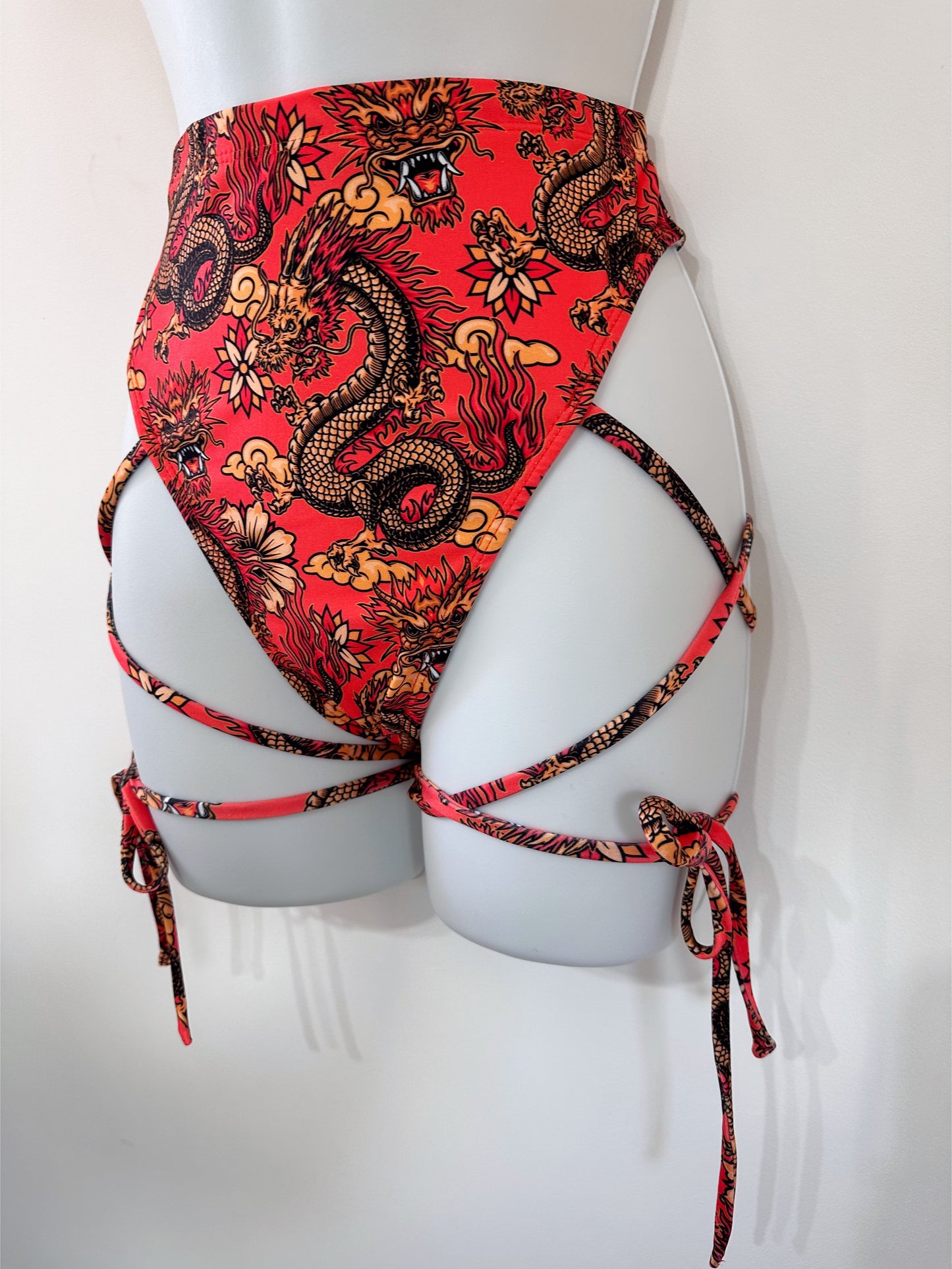 Golden dragon high waist bottoms - riabelle.bespoke