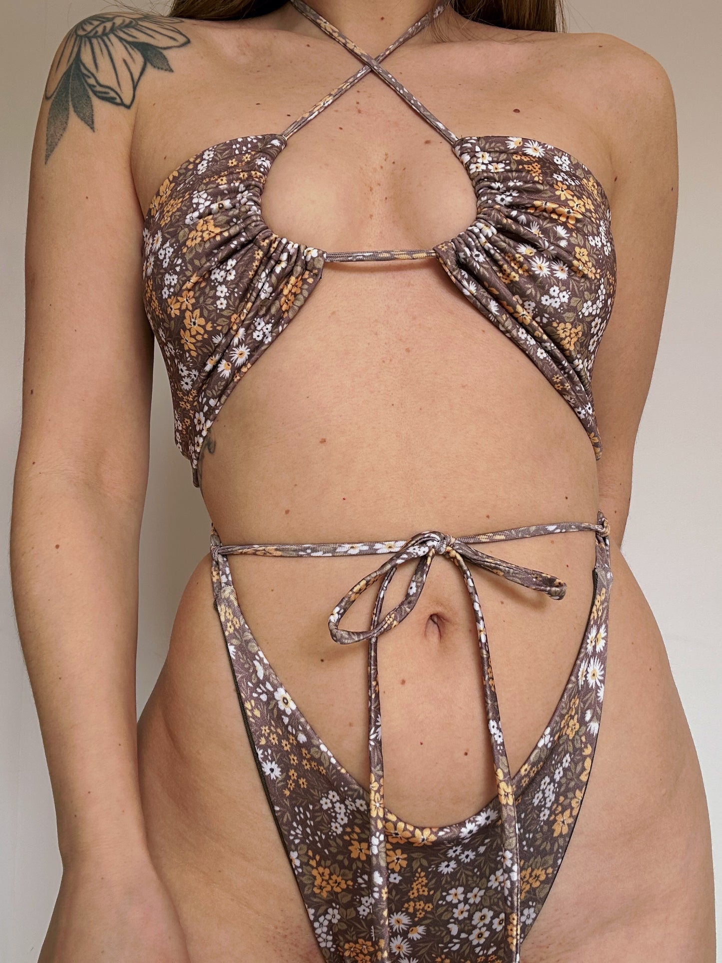 Ditsy bandeau bikini top - riabelle.bespoke