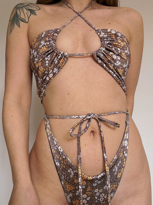 Ditsy bandeau bikini top - riabelle.bespoke
