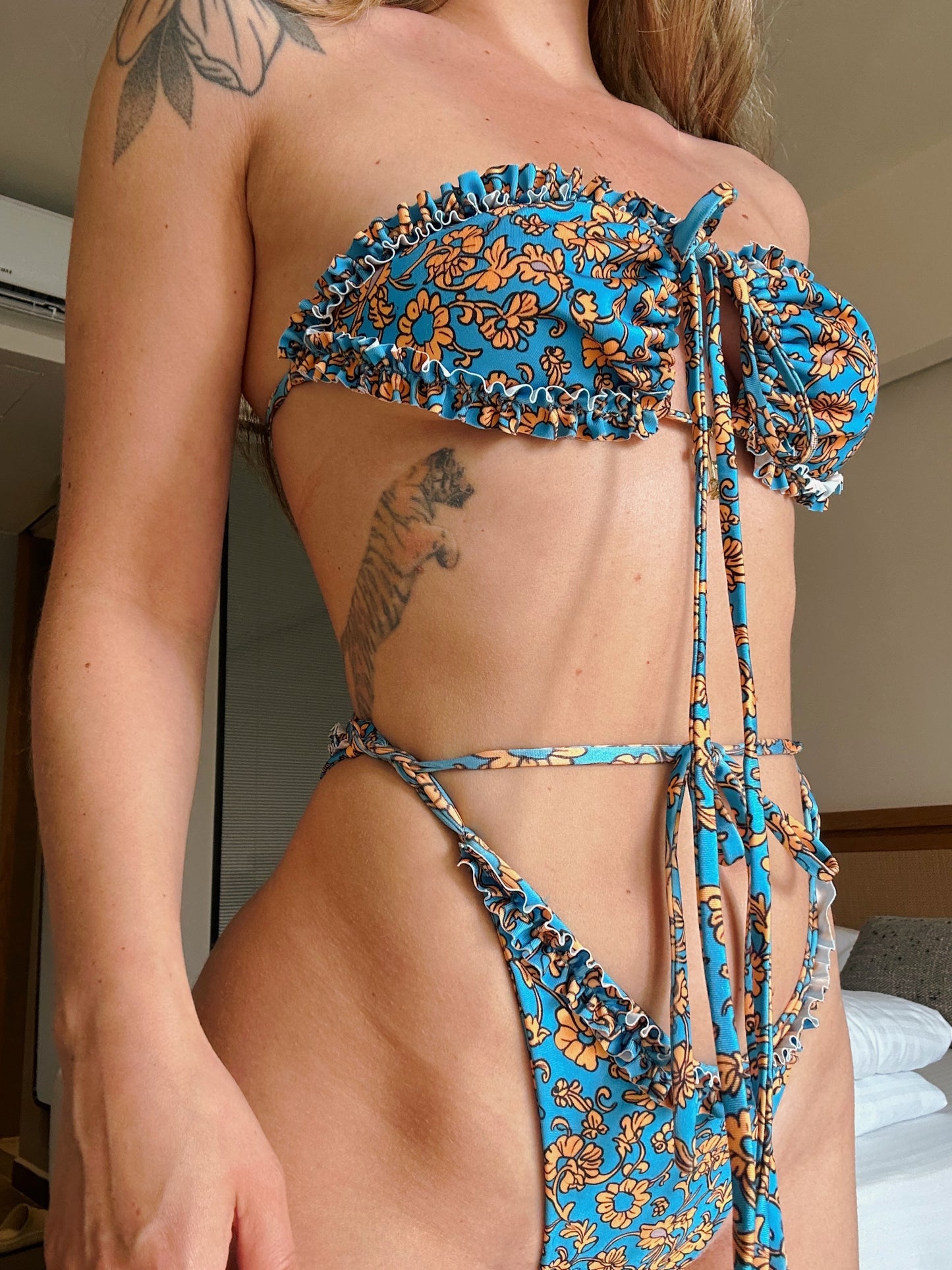 Marbella frill bikini top