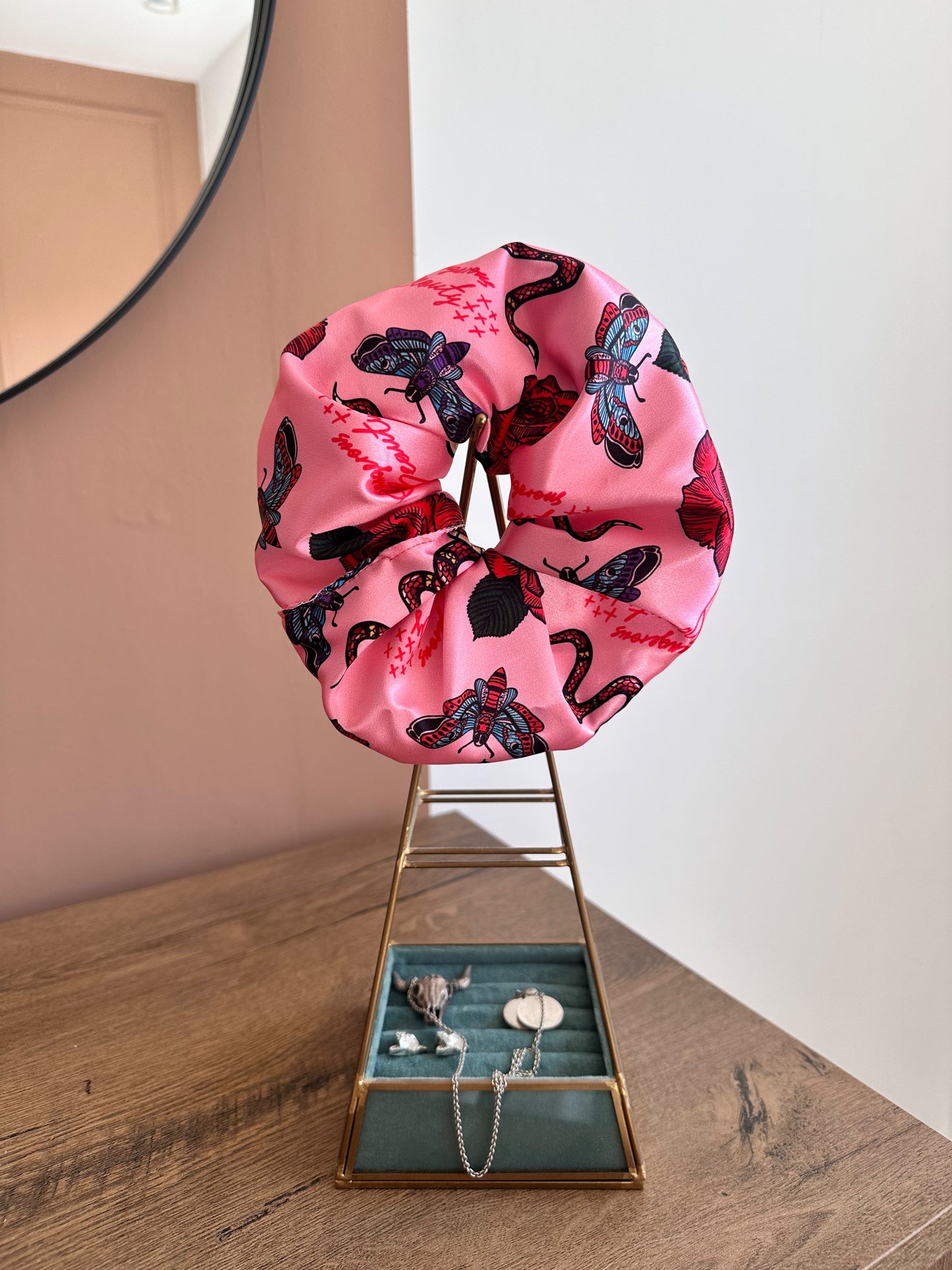 Large satin scrunchie - cobra - riabelle.bespoke