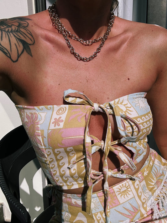 Lana tie crop top - riabelle.bespoke