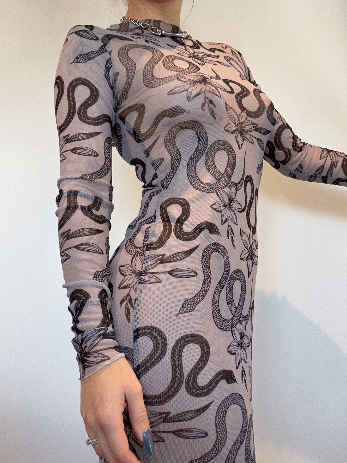 Snake mesh dress - UK8